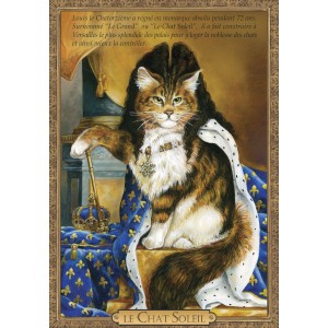 Carte postale de chat historique de Séverine Pineaux, Le Chat Soleil - Histochats 2019.