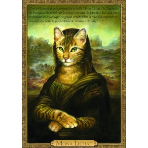 Carte postale de chat historique de Séverine Pineaux, Mona Lichat – Histochats 2019.
