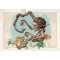 Korrigan joueur de harpe, carte postale féerique de Brucero