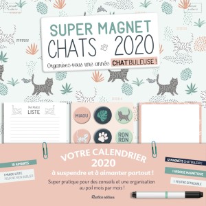 Super magnet Chats 2020 de Marica Zottino, organiseur magnétique complet aux éditions Rustica