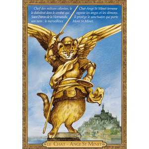 Carte postale chat historique de Séverine Pineaux, Le Chat-Ange St Minet – Histochats 2020