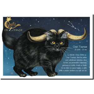 Carte postale Chat Taureau de Séverine Pineaux – Chats du Zodiaque