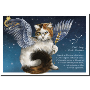 Carte postale Chat Vierge de Séverine Pineaux – Chats du Zodiaque
