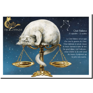 Carte postale Chat Balance de Séverine Pineaux – Chats du Zodiaque
