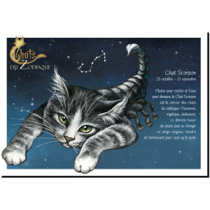 Carte postale Chat Scorpion de Séverine Pineaux – Chats du Zodiaque