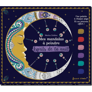 Mes mandalas à peindre - Esprits de la nuit de Marica Zottino, bloc de coloriage pour adultes, éditions Secret d'étoiles