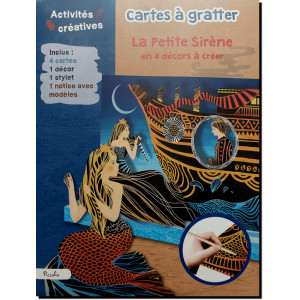 Cartes à gratter La petite sirène en 4 décors à créer, éditions Piccolia