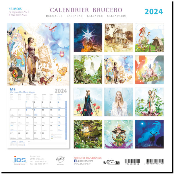 Calendrier des sorcières 2024, Calendrier mural Calendrier mensuel