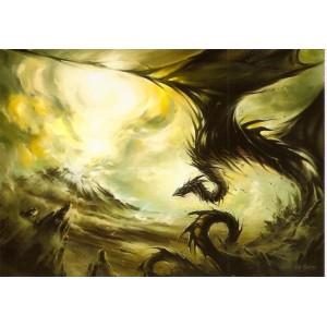 Dragon Cendre, carte postale de Elian Black'Mor - Piste des Dragons