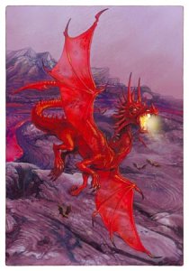 Carte postale Dragon Rouge de Séverine Pineaux 
