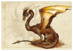 Carte postale Dragon Brun de Séverine Pineaux 