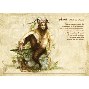 Carte postale Avril - Mois du Faune de Séverine Pineaux 