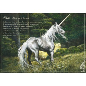 Carte postale Mai - Mois de la Licorne de Séverine Pineaux 