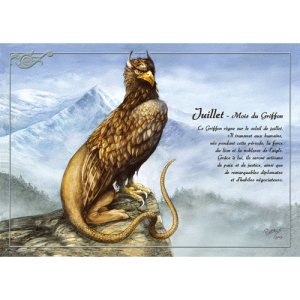 Carte postale Juillet - Mois du Griffon de Séverine Pineaux 