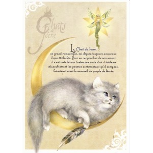 Carte postale Le Chat de Lune de Séverine Pineaux - Chats de Féerie