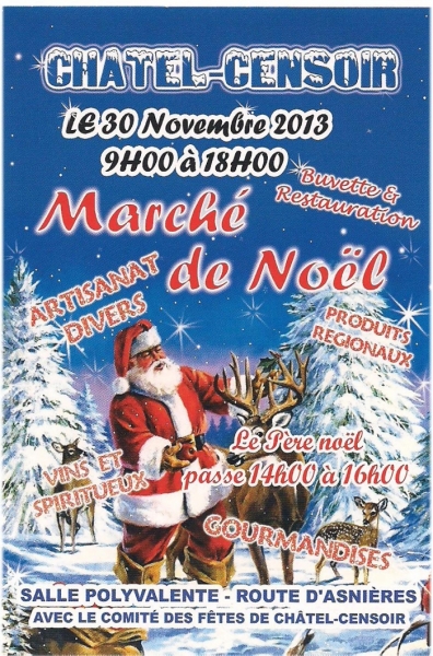 Affiche du marché de Noël de Châtel Censoir