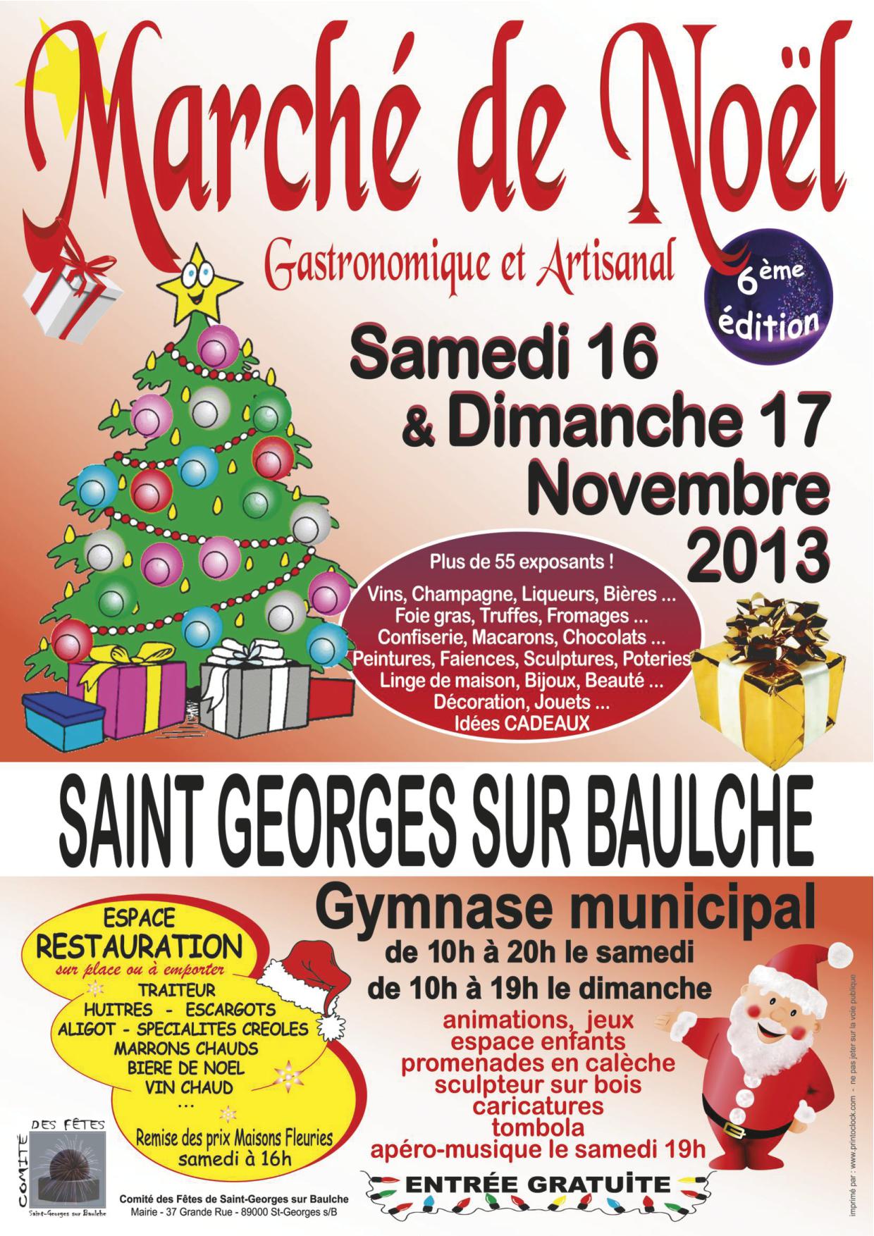 Affiche du marché de Noël de St Georges sur Baulche