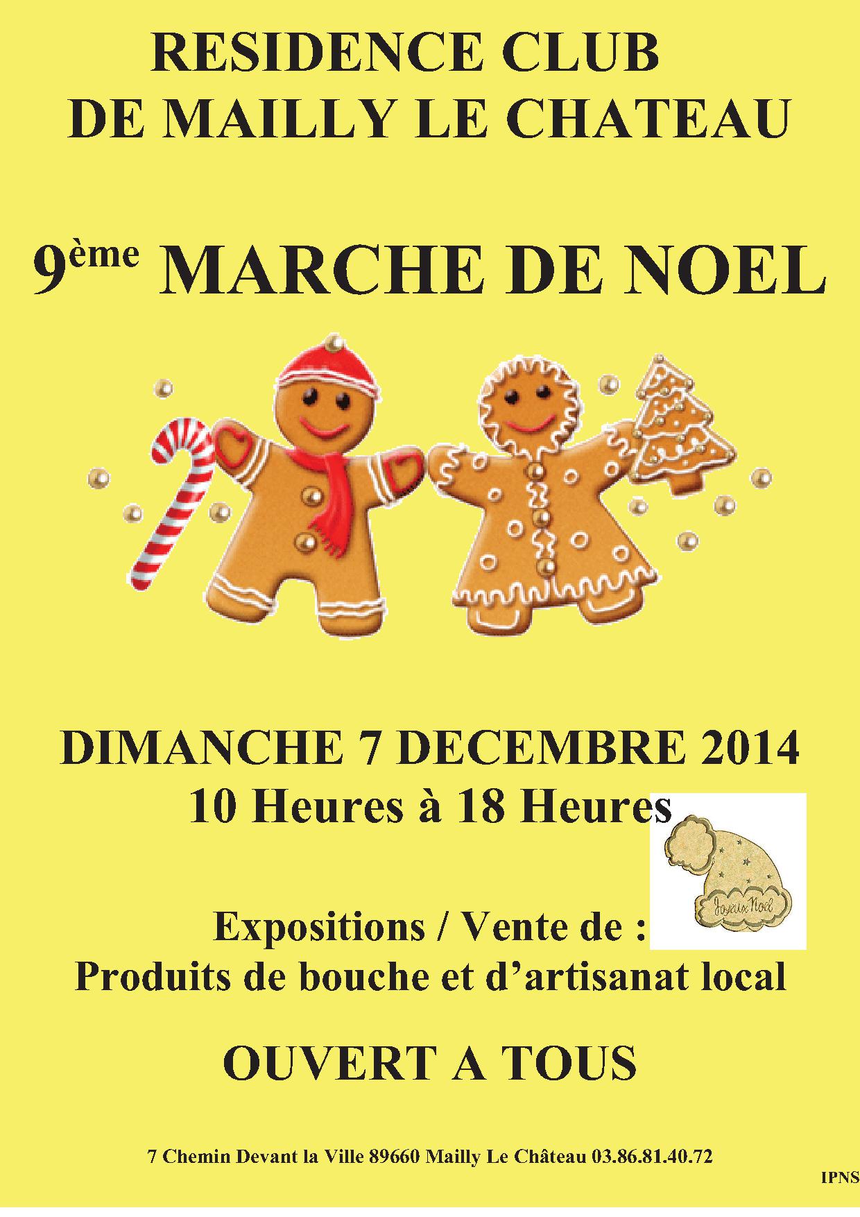 Affiche du marché de Noël de Mailly le Château