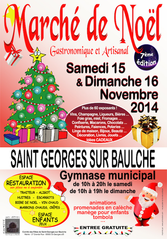 Affiche du marché de Noël de St Georges sur Baulche