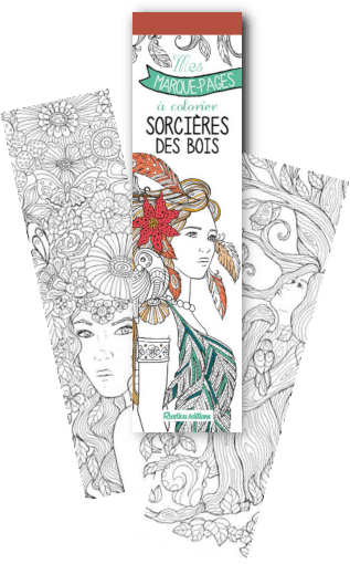 Bloc de 52 marque pages <em>Mes marque pages à colorier Sorcière des Bois</em>