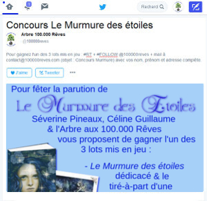 Concours le Murmure des étoiles sur Twitter