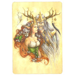 Carte postale Titania et Obéron de Delphine Gache - Lily Rose Poddington