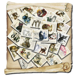 Lot de 24 cartes postales des Chats Enchantés de Séverine Pineaux
