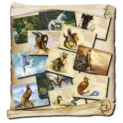 Les 12 cartes postales du Grand Bestiaire des Légendes de Séverine Pineaux