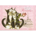 Romantique, Carte postale de Séverine Pineaux  - Chats de Paris