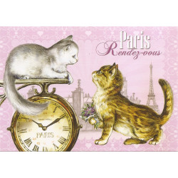 Rendez-vous, Carte postale de Séverine Pineaux  - Chats de Paris
