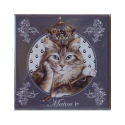 Magnet de chat de Séverine Pineaux, Matou 1er, aimant décoratif des Histochats