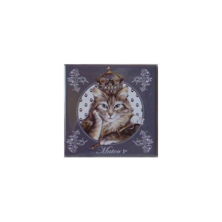 Magnet de chat de Séverine Pineaux, Matou 1er, aimant décoratif des Histochats