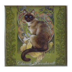 Magnet de chat de Séverine Pineaux, Charah Bernhardt, aimant décoratif des Histochats