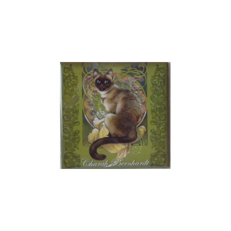 Magnet de chat de Séverine Pineaux, Charah Bernhardt, aimant décoratif des Histochats