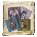 Lot de Magnets des Chats historiques de Séverine Pineaux, aimants décoratifs des Histochats