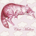 Chat-Mallow, Magnet déco de Séverine Pineaux - Chats enchantés