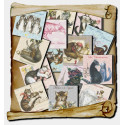 14 magnets Chats enchantés, Aimants décoratifs de chat Séverine Pineaux