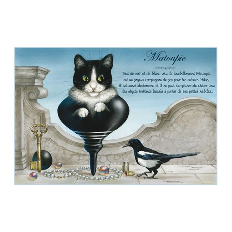 Carte postale de chat de Séverine Pineaux, Matoupie, coll. Chats enchantés 2014