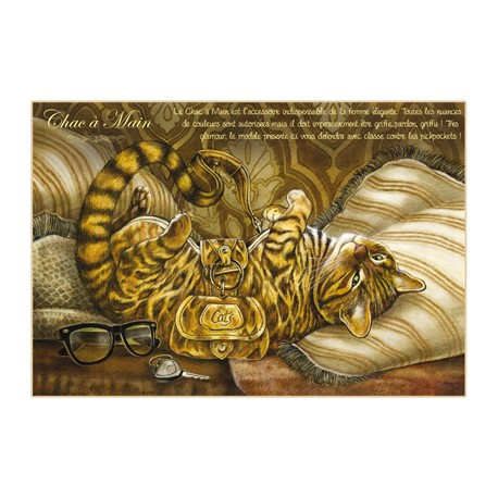 Carte postale de chat de Séverine Pineaux, Chac à Main, coll. Chats enchantés 2014