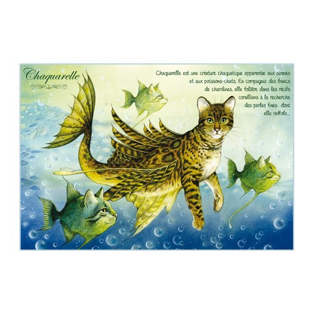 Carte postale de chat de Séverine Pineaux, Chaquarelle, coll. Chats enchantés 2014