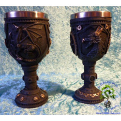 2 Calices dragon steampunk petit format