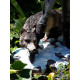 Figurine d'une fée guerrière avec son loup
