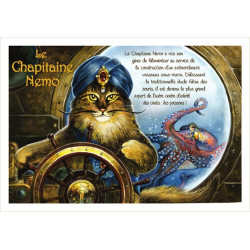 Le Chapitaine Nemo, carte postale de chat de Séverine Pineaux, coll. Chats de la littérature