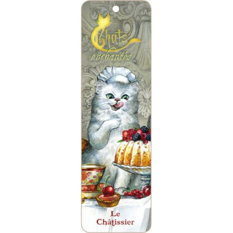 Châtissier, marque pages original de Séverine Pineaux, coll. Chats enchantés 2017