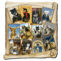 12 cartes postales de chats historiques de Séverine Pineaux : Histochats 2020