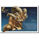 Carte postale Chat Bélier de Séverine Pineaux – Chats du Zodiaque