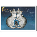 Carte postale Chat Gémeaux de Séverine Pineaux – Chats du Zodiaque