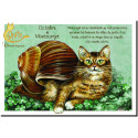 Carte postale de Séverine Pineaux : Octobre Minetscargot, carte postale Année des Chats chimériques