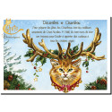 Carte postale de Séverine Pineaux : Décembre Charibou, carte postale Année des Chats chimériques