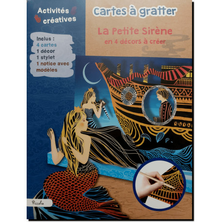 Cartes à gratter La petite sirène en 4 décors à créer, éditions Piccolia